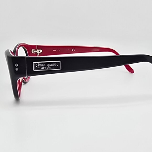 Kate Spade New York Bri DC8 XO Gloss Black on Red Cat Eye Sunglasses Frame 54mm - Picture 3 of 14